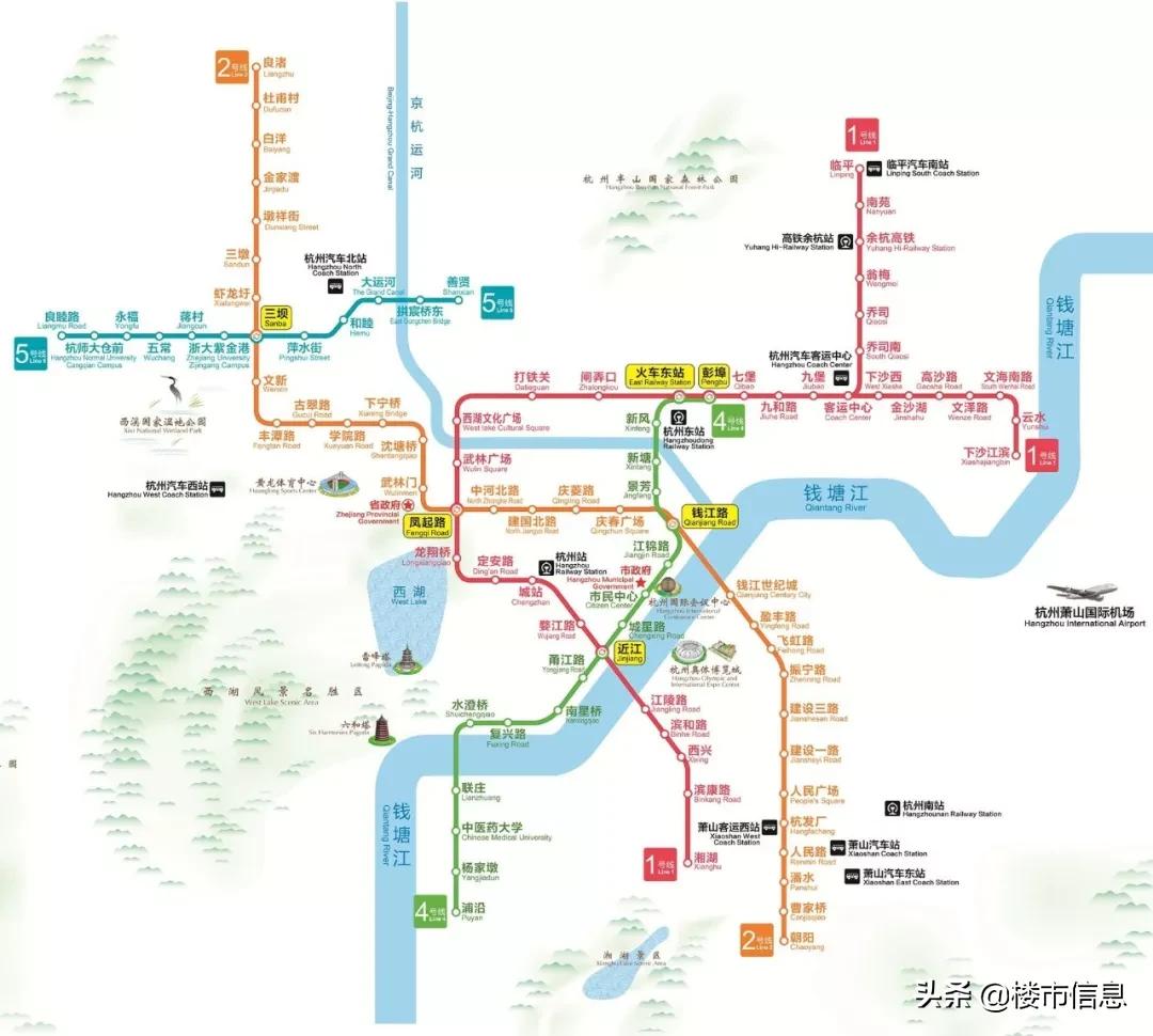 “杭州地铁5号线最新版路线图揭晓”